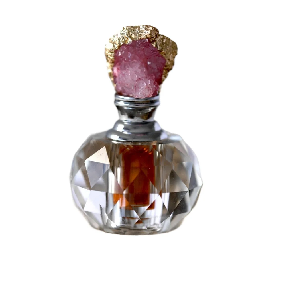 Juice Bottle Dropper - วินเทจสีชมพูคริสตัลขวดน้ํามันหอมระเหย2มิลลิลิตรที่ว่างเปล่ารีฟิลขวดหยดน้ําหอมรถขวดน้ําหอมของขวัญคริสตัลตกแต่ง
