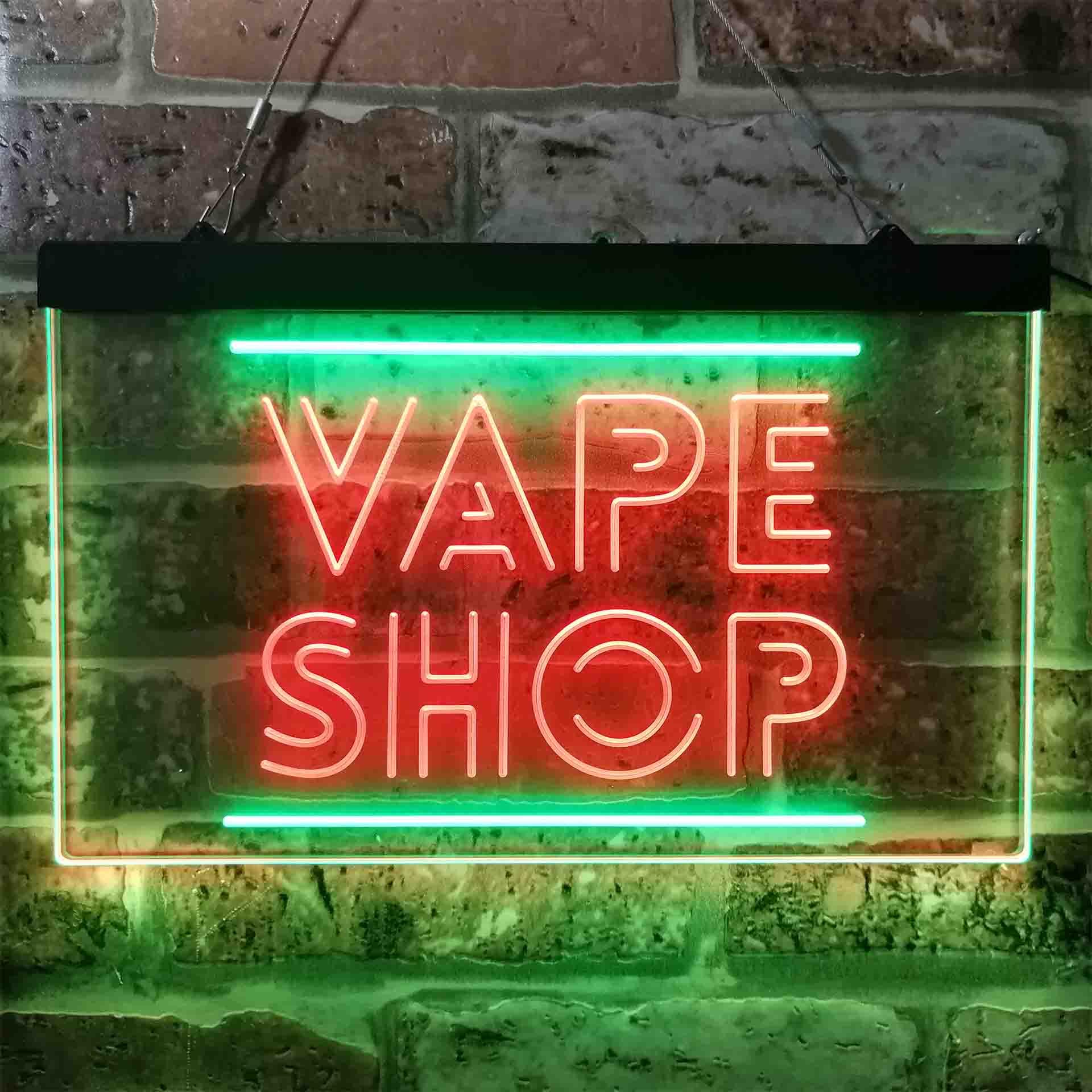 VAPE SHOP ป้ายไฟนีออน LED สีคู - Vaping Shop บทวิจารณ์และราคา
